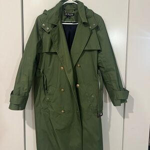 J.Crew Olive Green Trench Coat